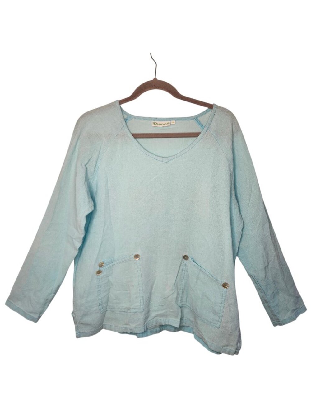 Lulu-B Light Blue Long Sleeved Lightweight Top Size Medium